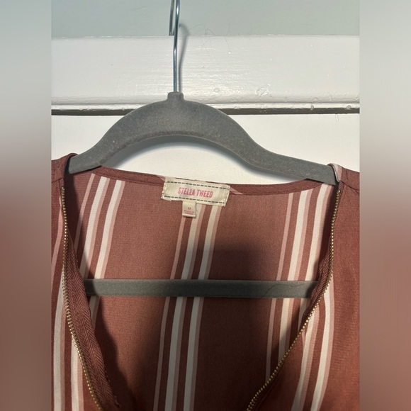 Stella Tweed Brown and White Striped Mini Dress - Picture 2 of 3